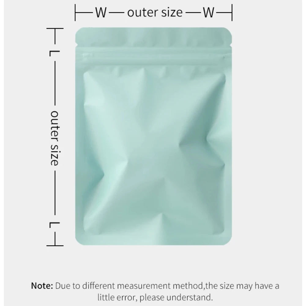 100pcs Double Sided Frosted Mylar Bags Waterproof Flat