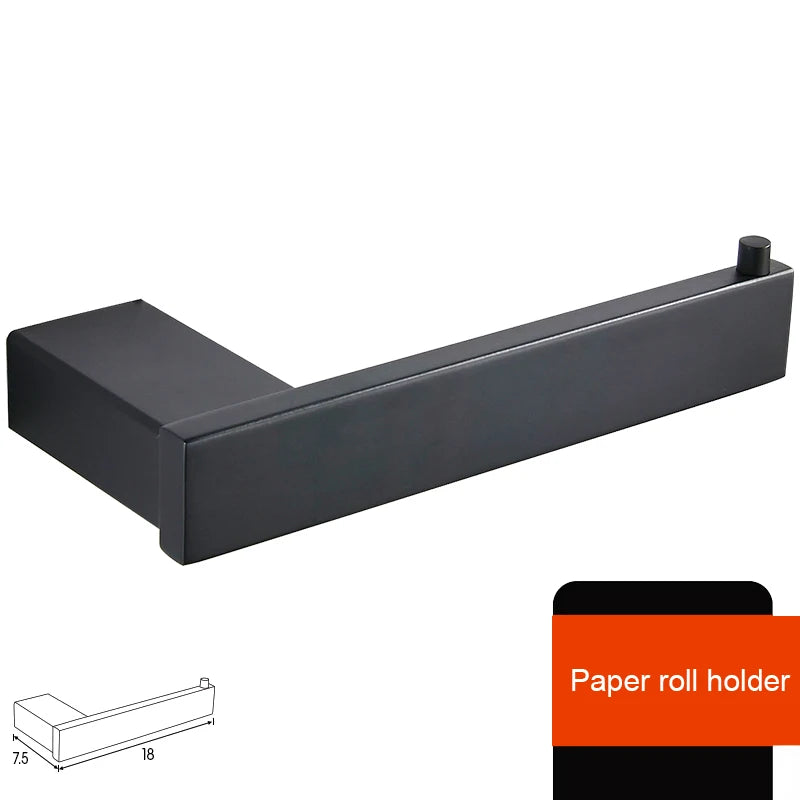 Matte Black Hook Towel Rack 304 Stainless Steel