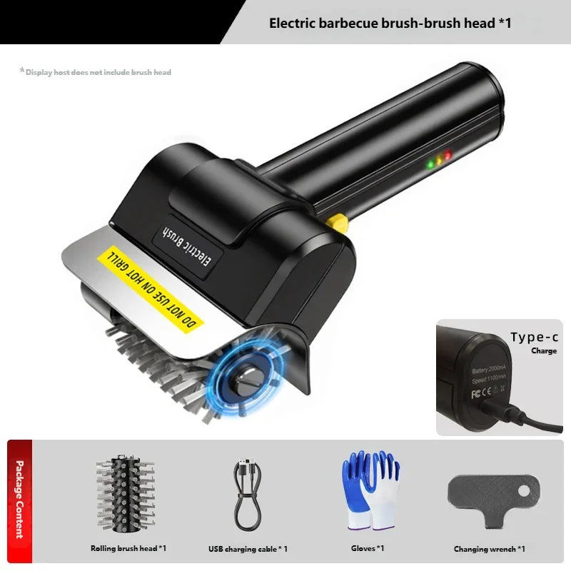 Electric Grill Brush Outdoor Bbq Handheld Grease Rack