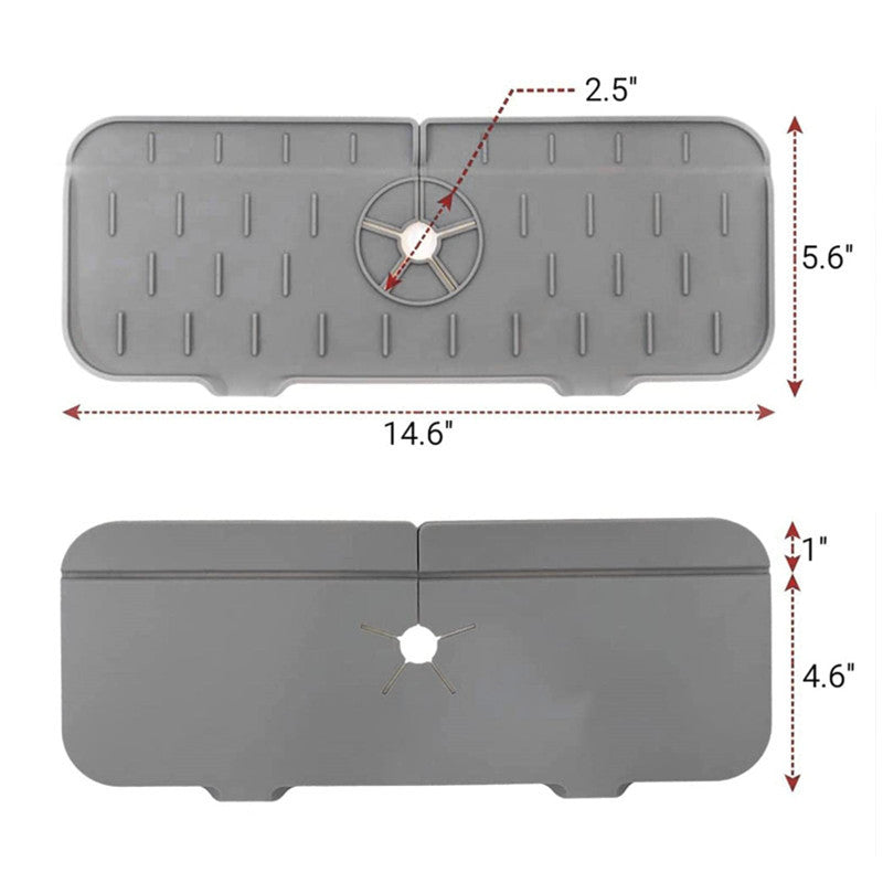 Faucet Absorbent Mat Silicon Sink Splash Guard Drain