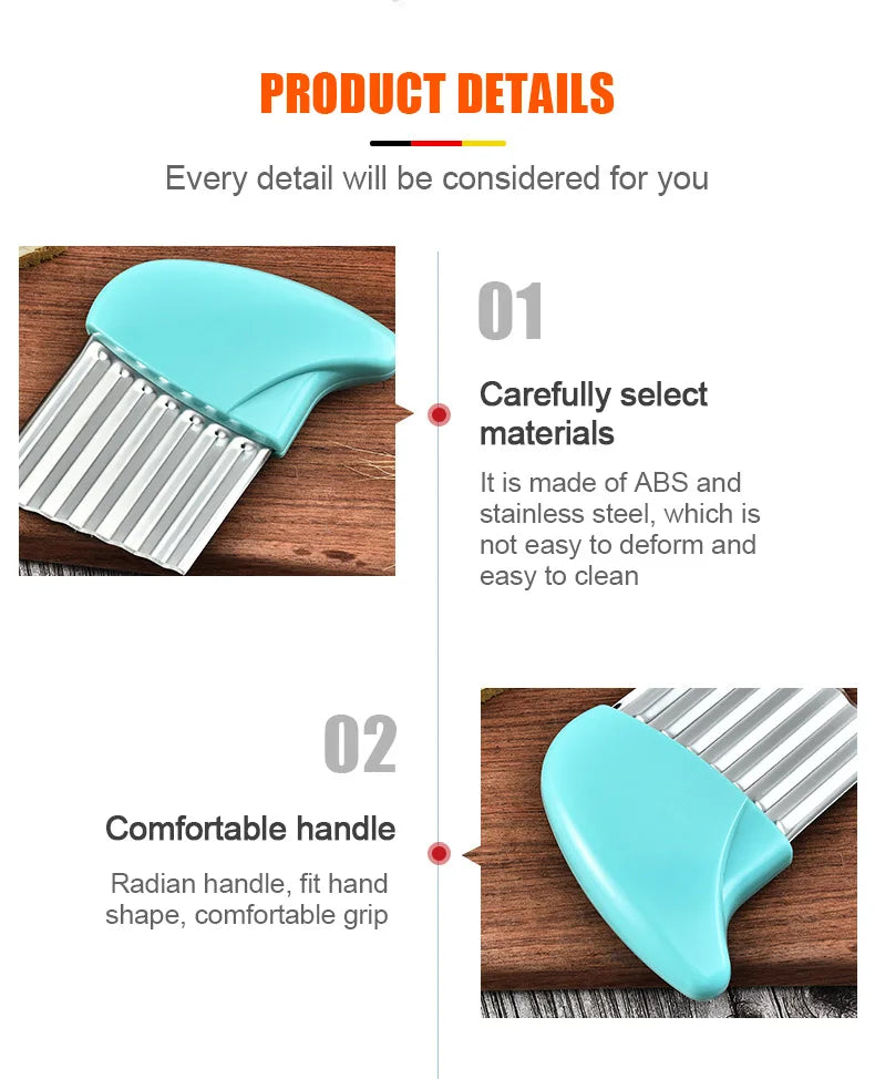 Potato Chip Slicer Vegetable Fruit Corrugated Wavy Knife