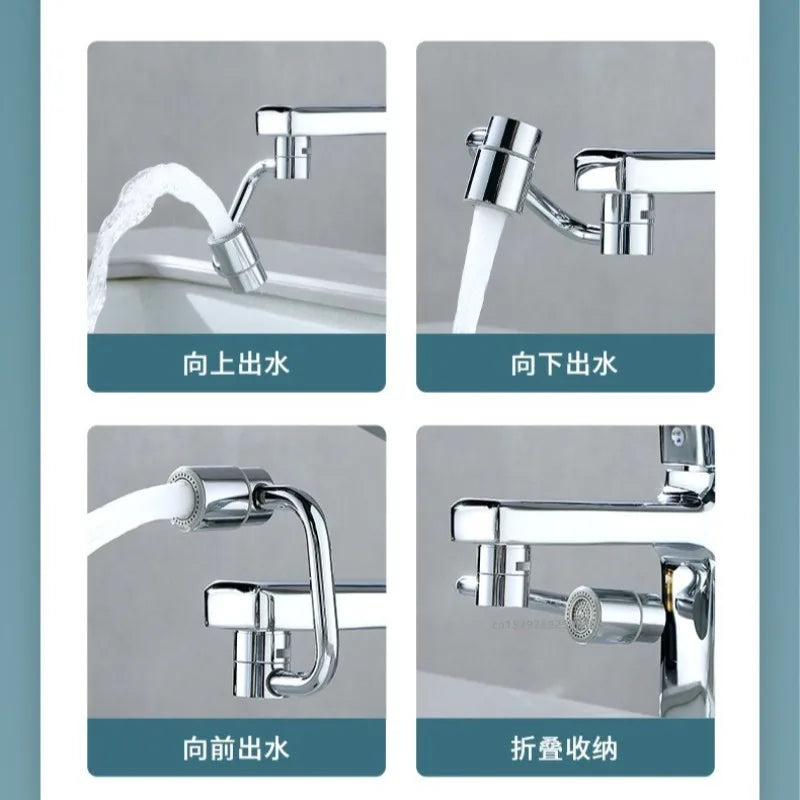 1pc 1080 Swivel Stainless Steel Faucet Extender Universal