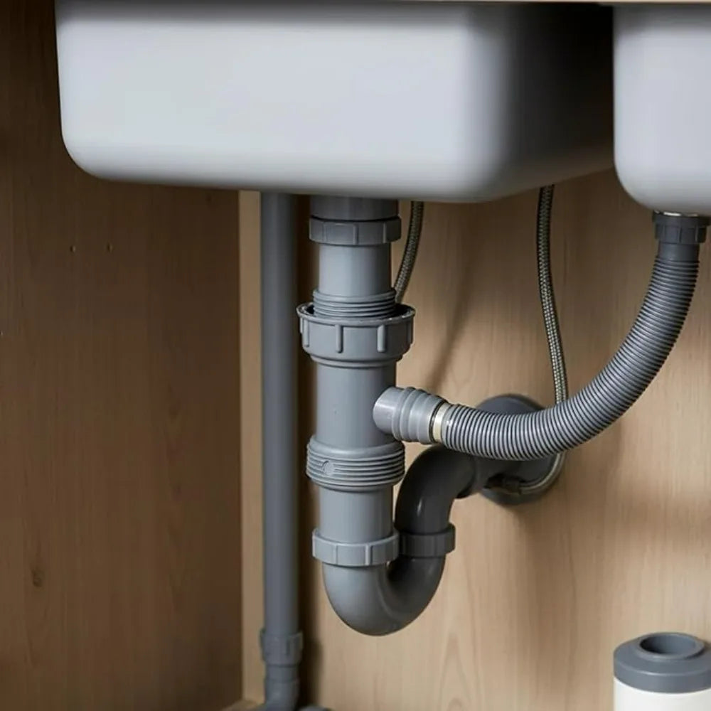Sink Drain Pipe Adapter Rubber Gasket Deodorizing Three-Way