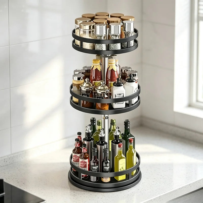 Rotatable Organizer Turntable 360 Swivel Spice Rack Tidy