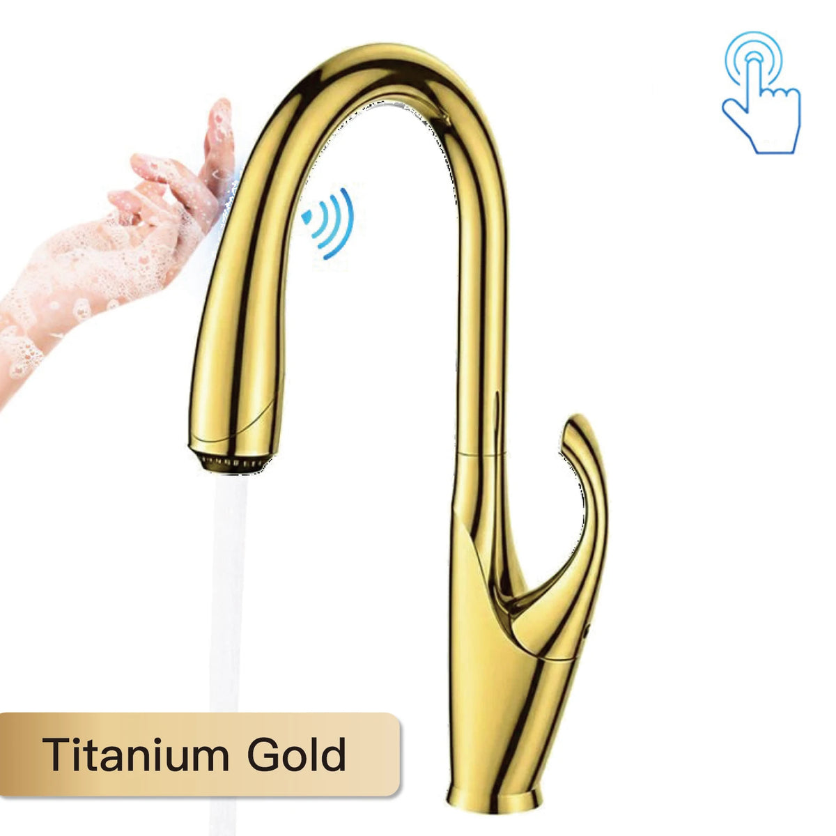 High End Touch Black Faucet Brass Pull Out