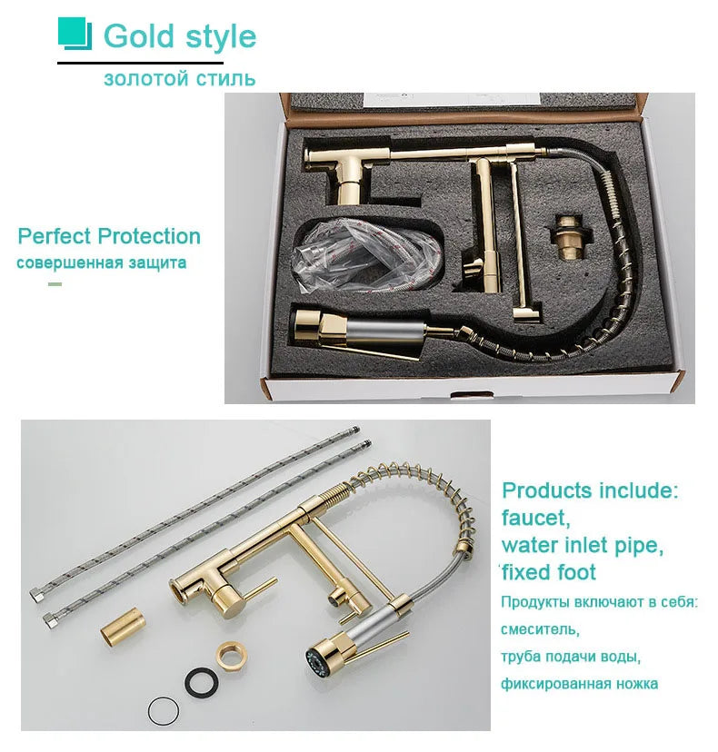 Gegve Faucets Removable Taps Brush Brass Faucet Water