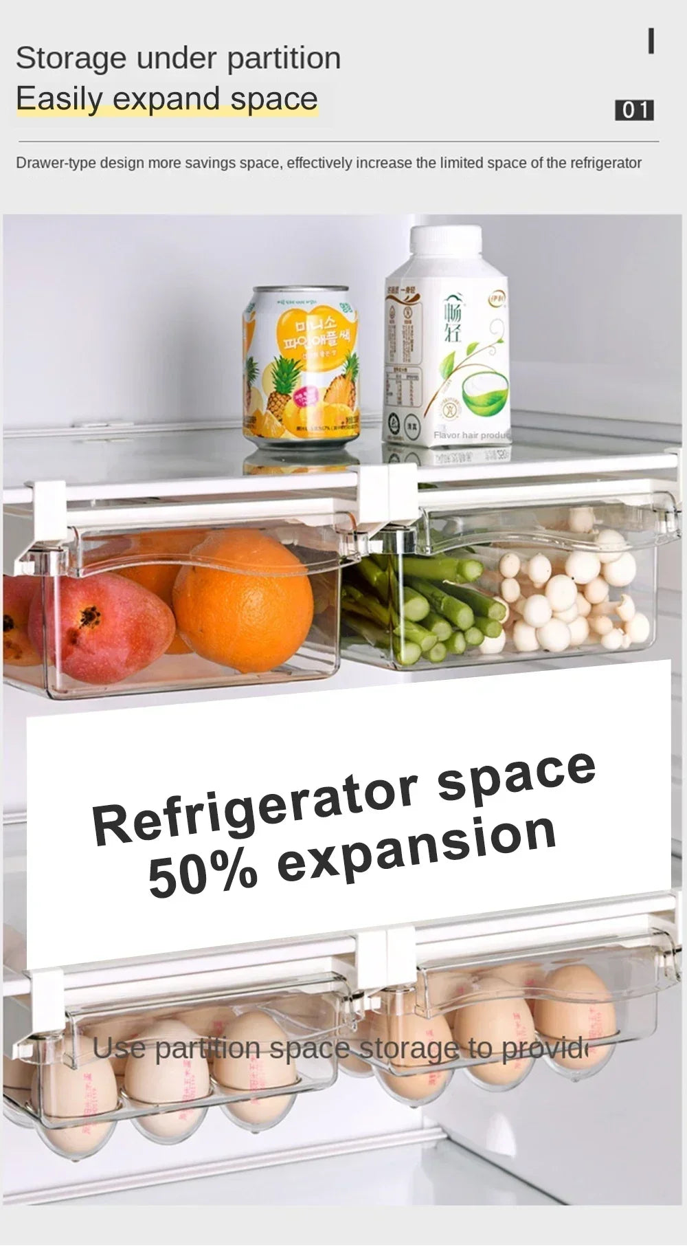 Fridge Egg Drawers Refrigerator Egg Storage Container