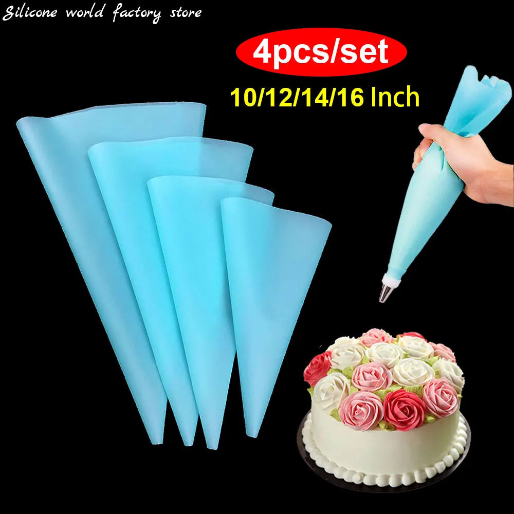 Silicone World 4pcs Cream Pastry Bag Diy Cake