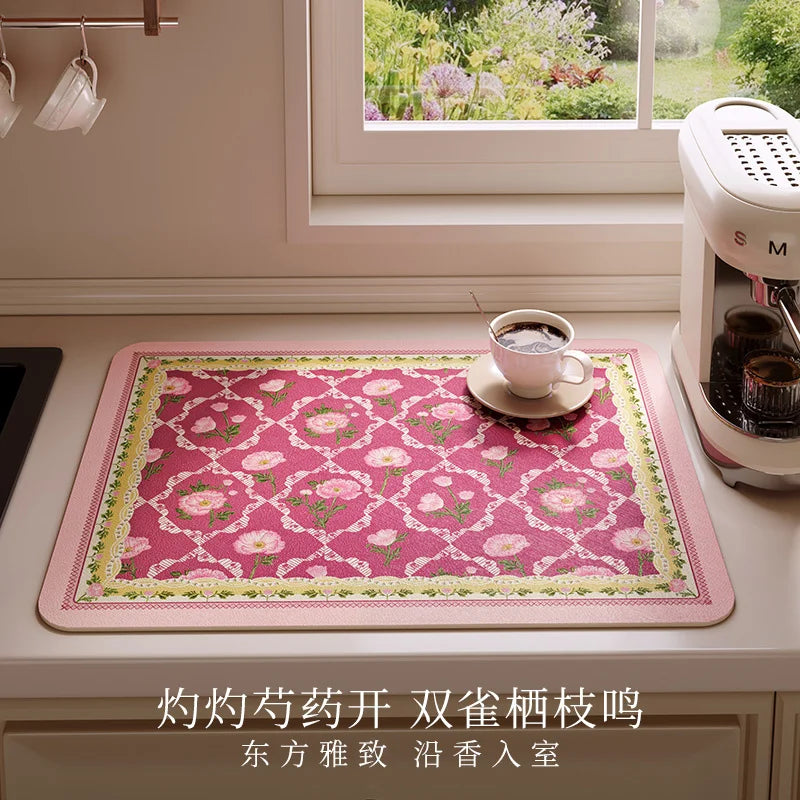 Dish Drying Mat Super Absorbent Counter Draining Mat