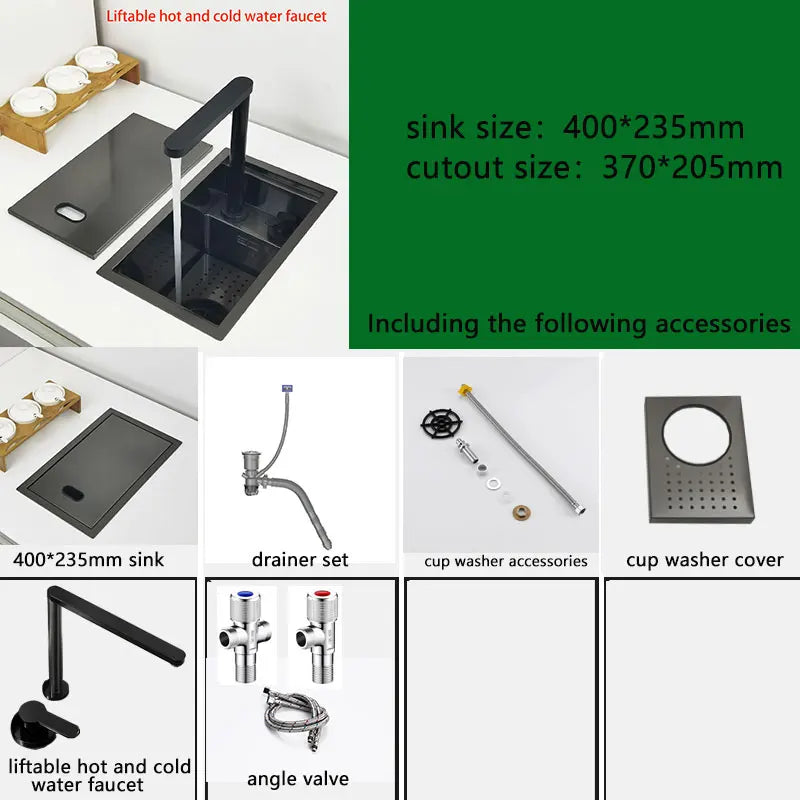Mini Bar Sink Matte Black Nano Coating Cup