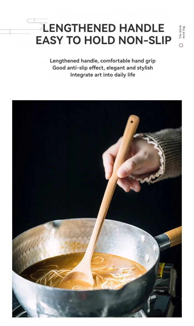 Long Wooden Teaspoons Cooking Utensils Soup Tea Honey