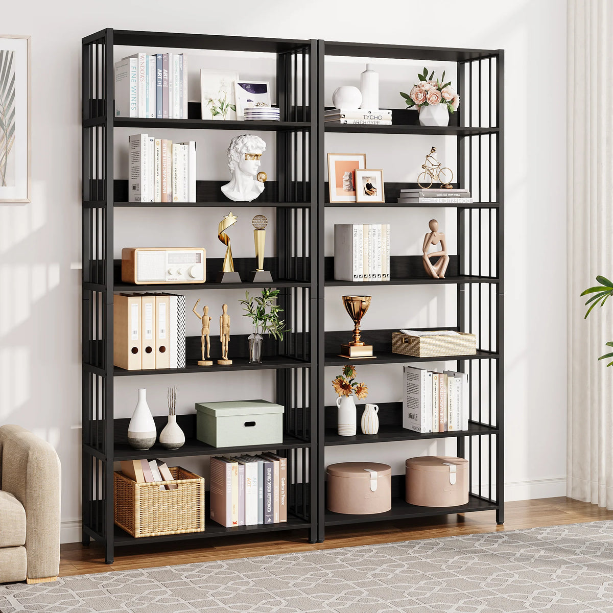 Tribesigns 180cm Bookshelf Storage Rack Standing Shelf Tier