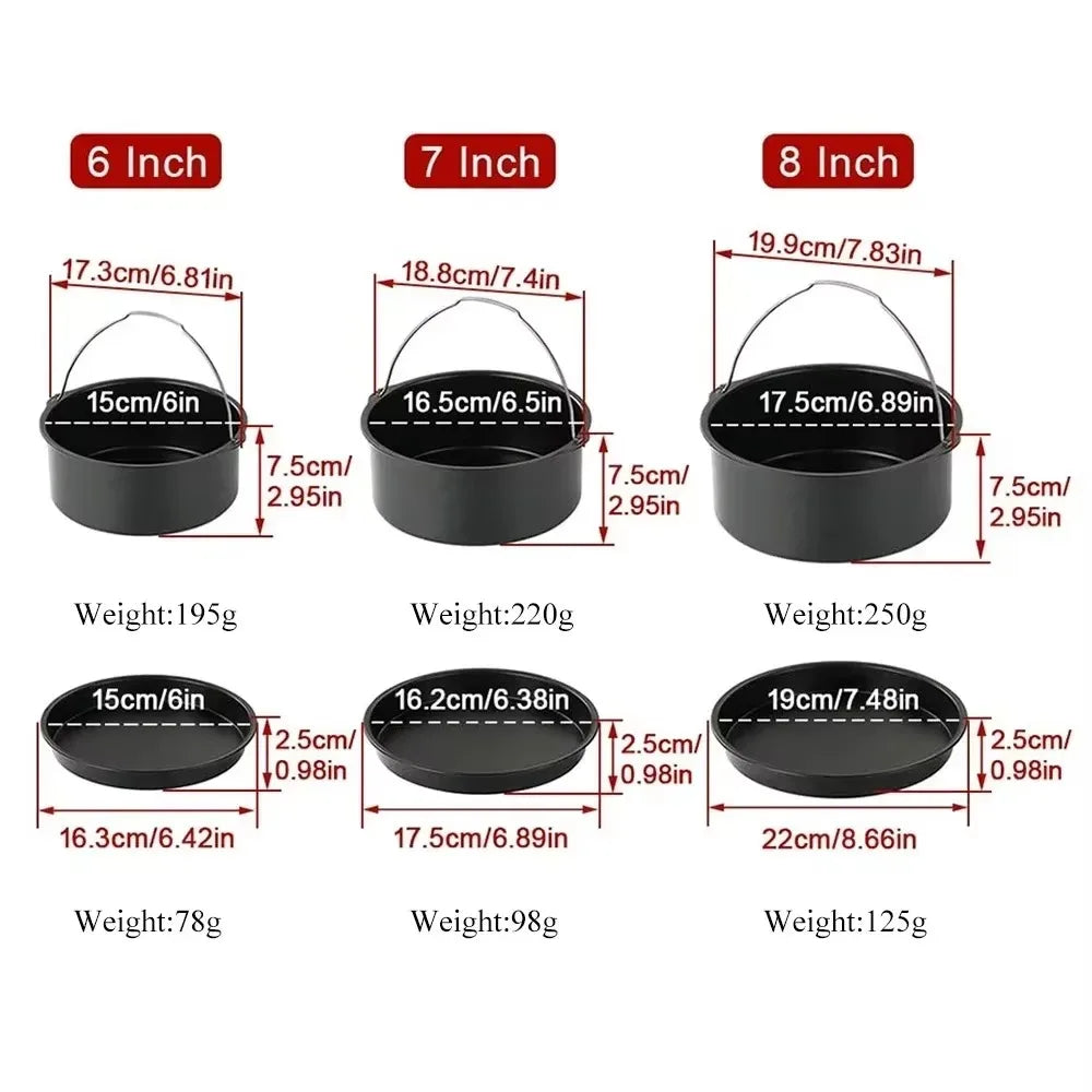 6/7/8 Inch Non-Stick Cake Pan Oven Air Fryer