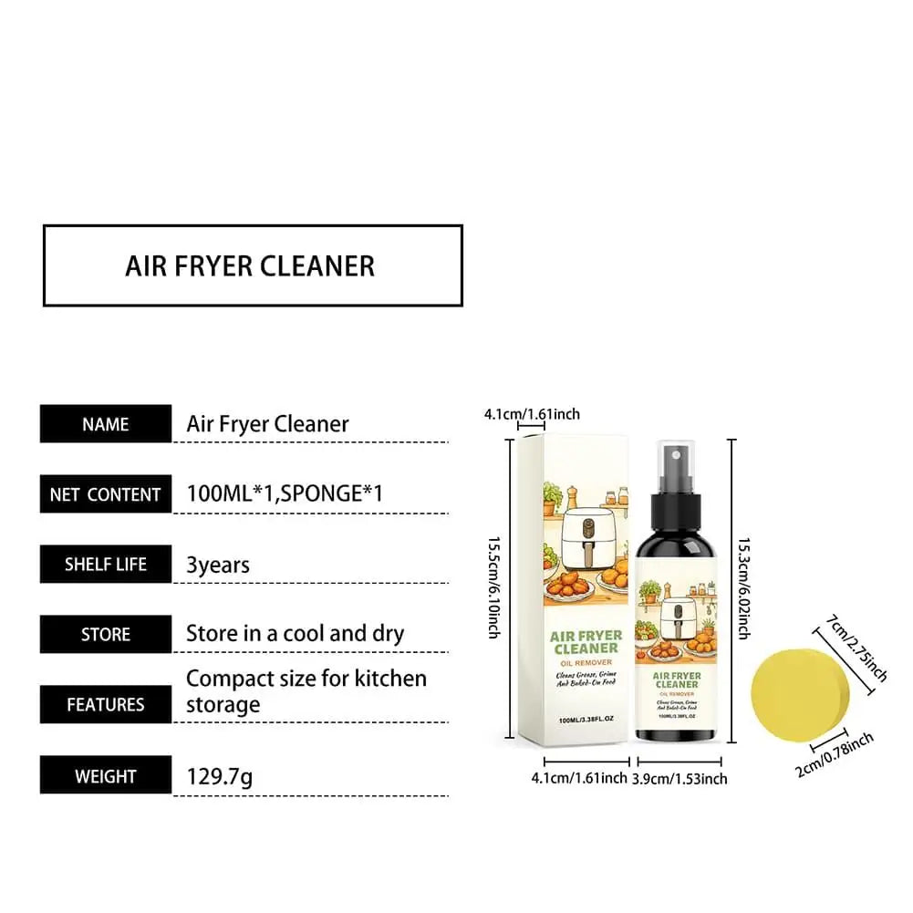 100ml Air Fryer Cleaner Spray Cleaning Sponge Removes