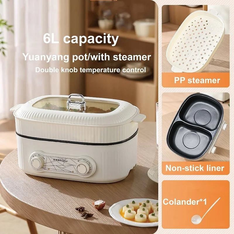 6l Double Liner Electric Pot Large Capacity Non-Stick