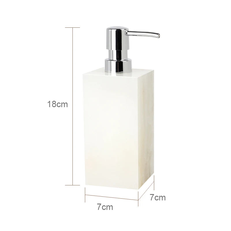 White Onyx Natural Marble Bathroom Luxury Soap Dispenser