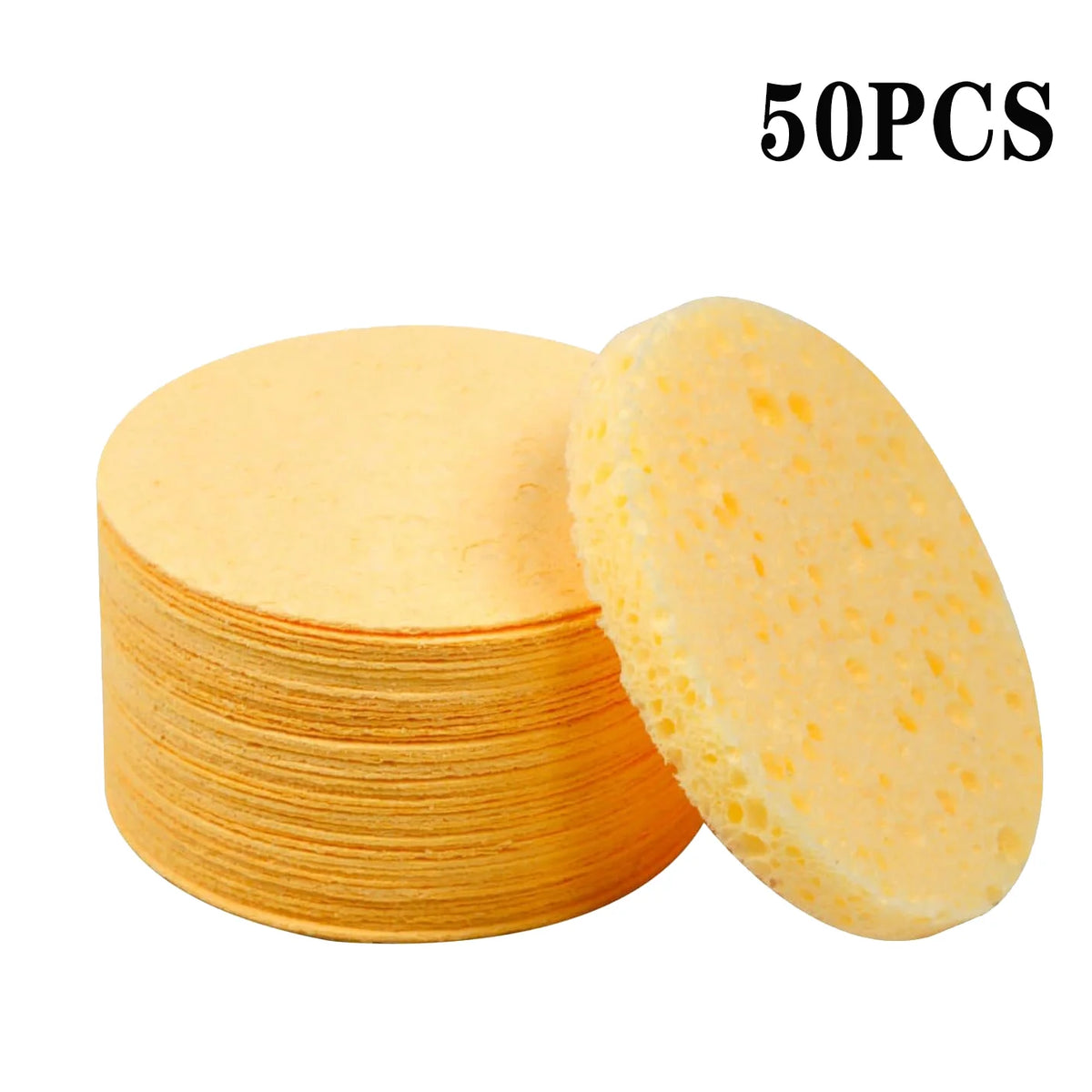 50-1000pcs Compress Face Wash Puff Natural Wood Pulp