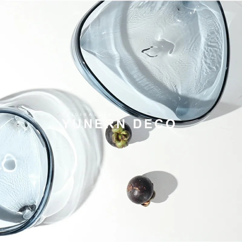 Glass Tray Geometric Triangle Transparent Glass Fruit Tray