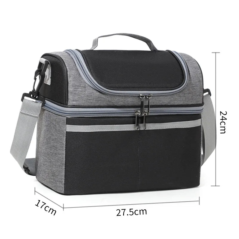 Oxford Large Capacity Cooler Bag Waterproof Zipper Thermal