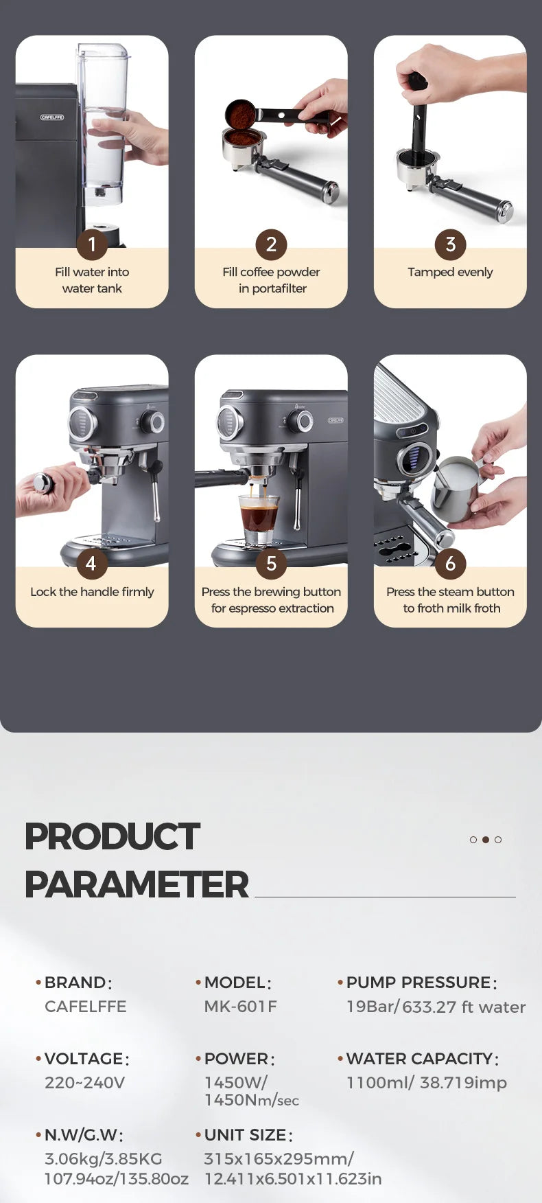 Cafelffe 4-In-1 Coffee Maker /Cold Dolce Gusto&Nespresso Capsule
