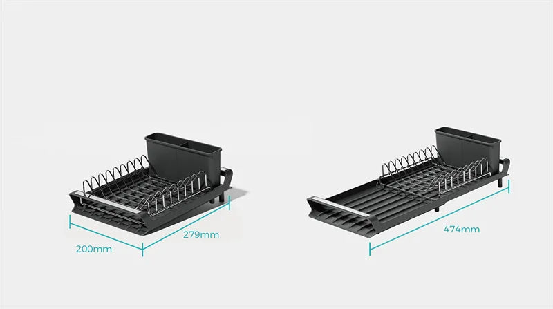 1pcs Expandable Small Dish Organizer Shelf Drying Counter