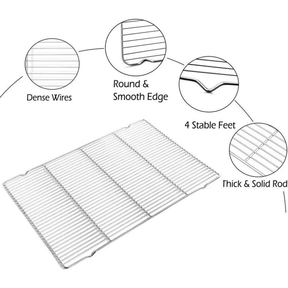 304 Stainless Steel Baking Tray Grill Metal Rectangular