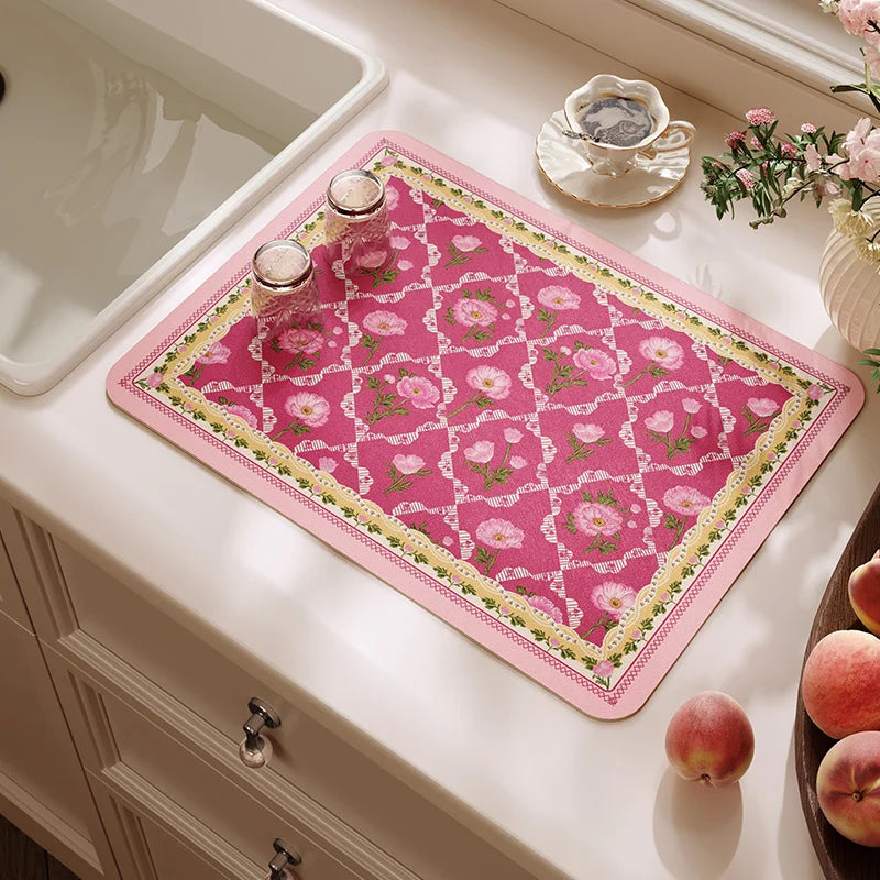 Dish Drying Mat Super Absorbent Counter Draining Mat