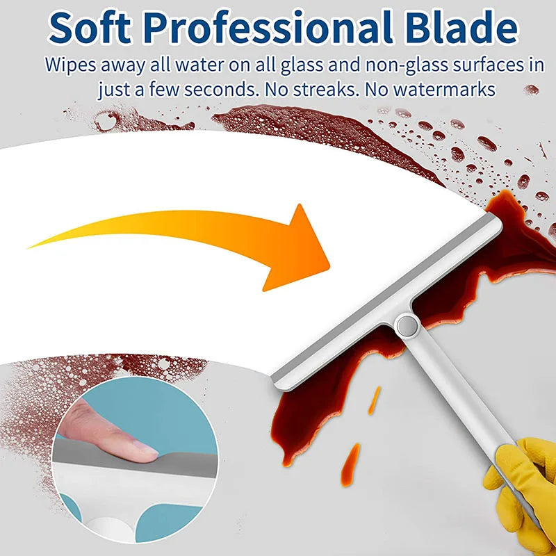 360 Degree Rotatable Shower Squeegee Glass Wiper Scraper