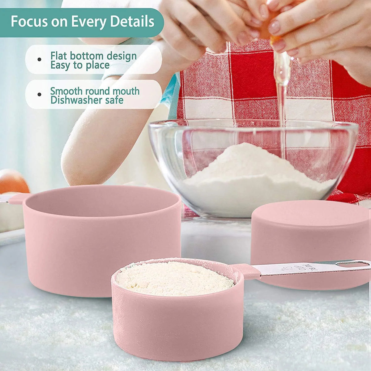 8pcs Measuring Cups & Spoons Stackable Nesting Measure