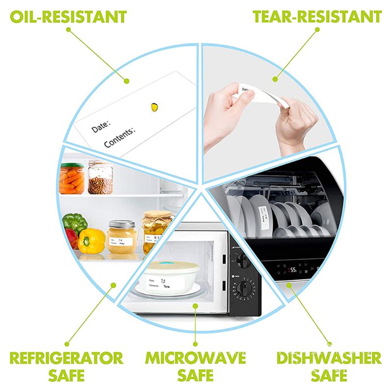 500pcs Removable Freezer Food Labels Roll Resistant Water