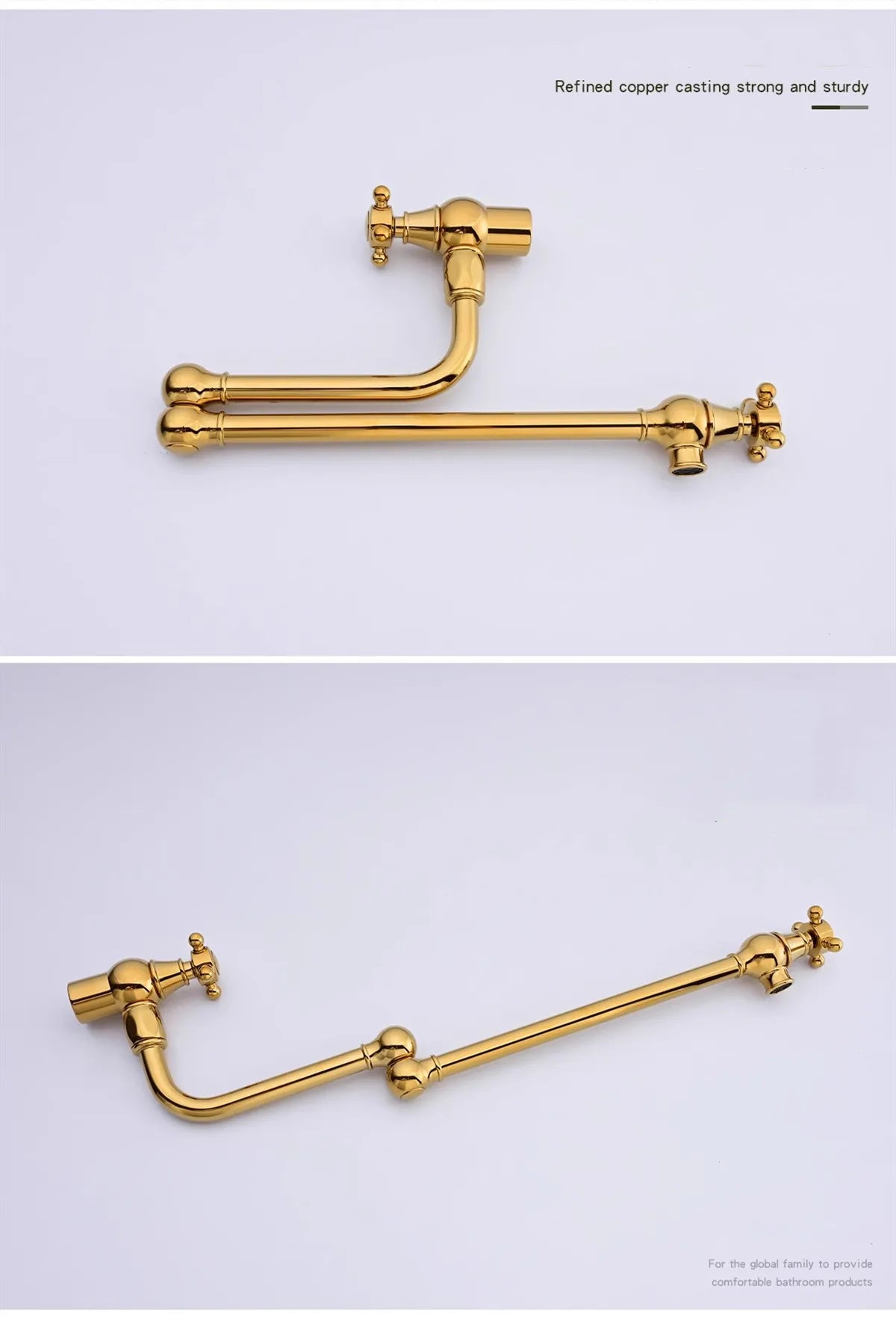 Faucet Brushed Gold Pot Filler Tap Wall Mounted