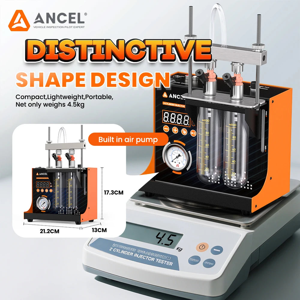 Ancel Jc200 2-Cylinder Fuel Spray Nozzle Cleaning Machine
