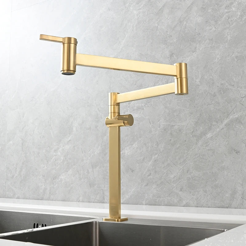 Ciencia Brass Pot Filler Faucet Deck Mount Stove