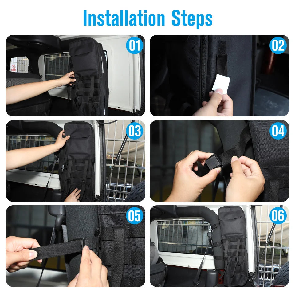 Tesin Car Trunk Door Roll Bar Anti-Roll Storage