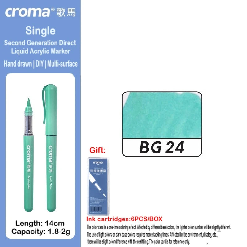 Croma 160/1 Colors Refillable Direct Liquid Acrylic Marker