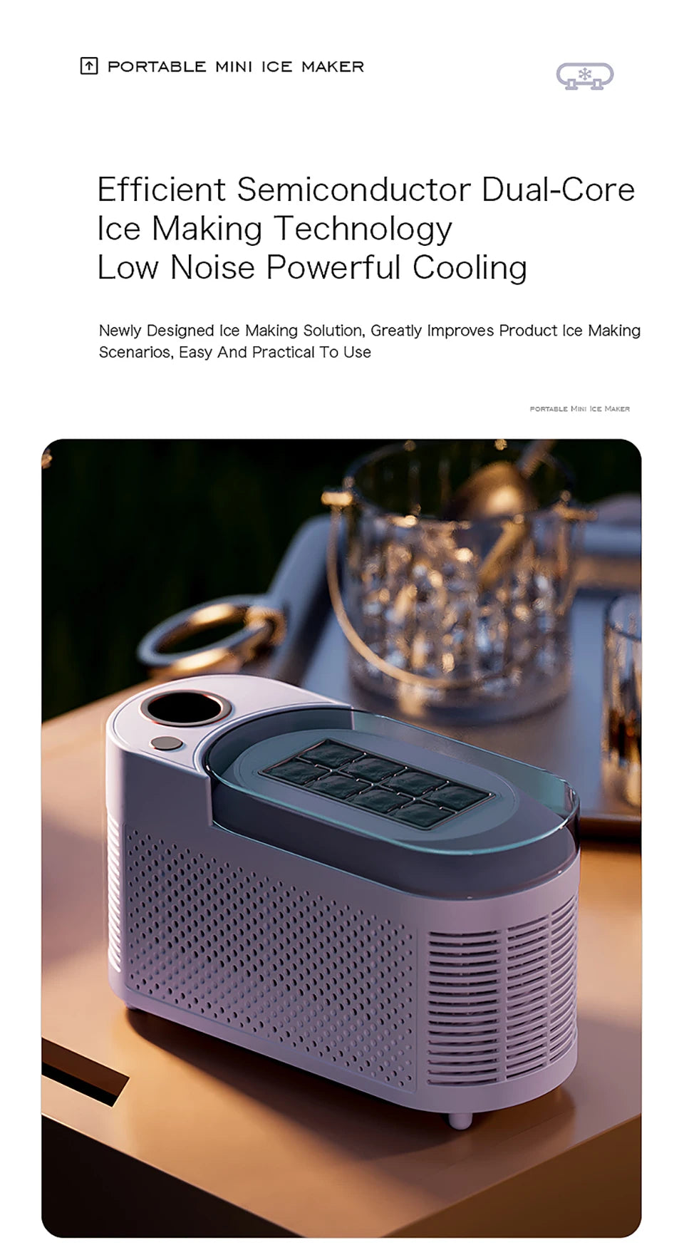 12v/220v Car Ice Maker Desktop Mini Ice Cubes
