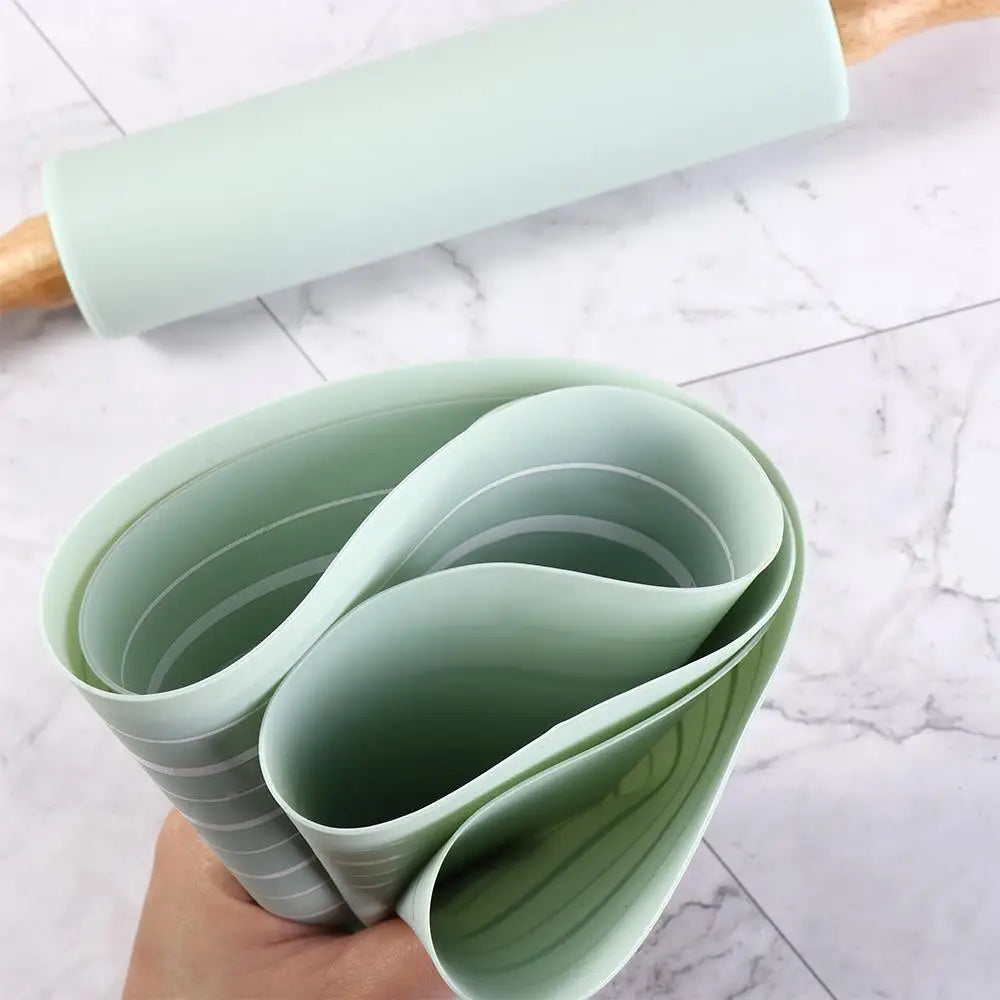 Reusable Thickened Rolling Pin Pastry Mat Round Silicone