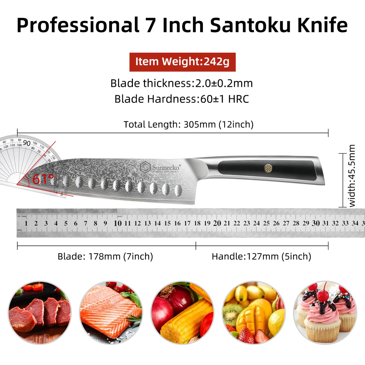 Sunnecko Damascus Steel Knives High Carbon Vg10 Core