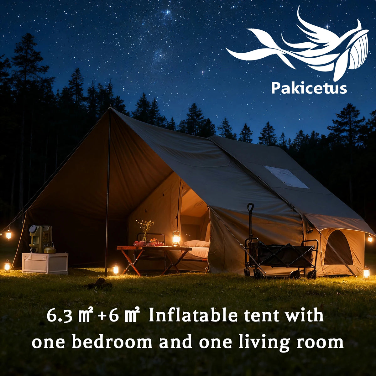 Pakicetus Inflatable Skylight Tent 4-6 Person Outdoor Family