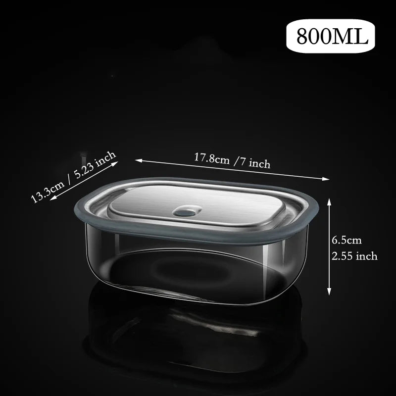 High Borosilicate Glass Rectangle Lunch Box Microwave Heating