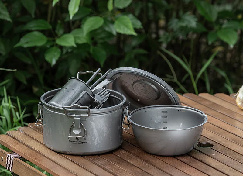 Boundless Voyage Titanium Camping Pot 2l Cooker Ultralight