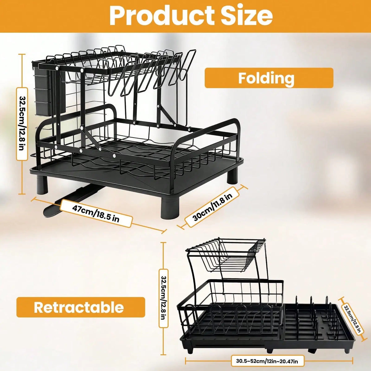 Tier Dish Drainer Rack - Dish Rack Utensil
