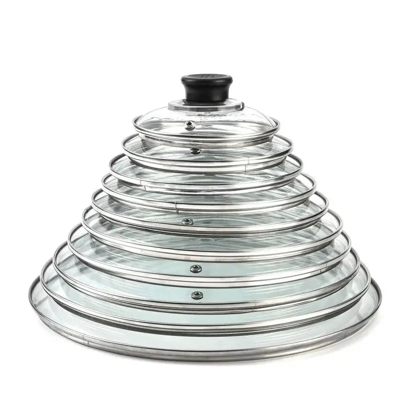 16-32cm Tempered Glass Pot Cover Anti-Scalding Circular Frying
