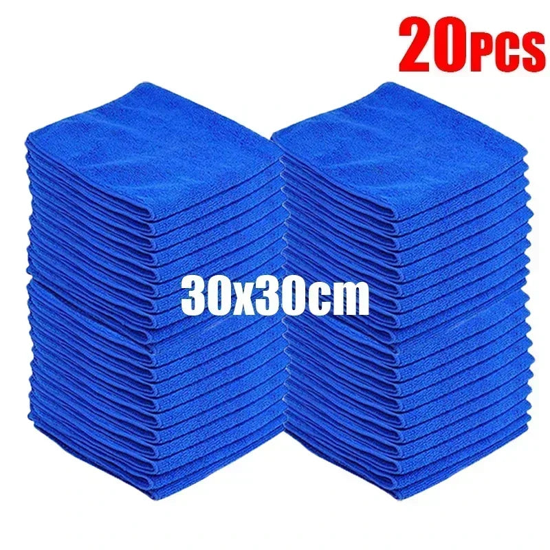 200pcs Microfiber Towels Car Wash Drying Cloth Blue