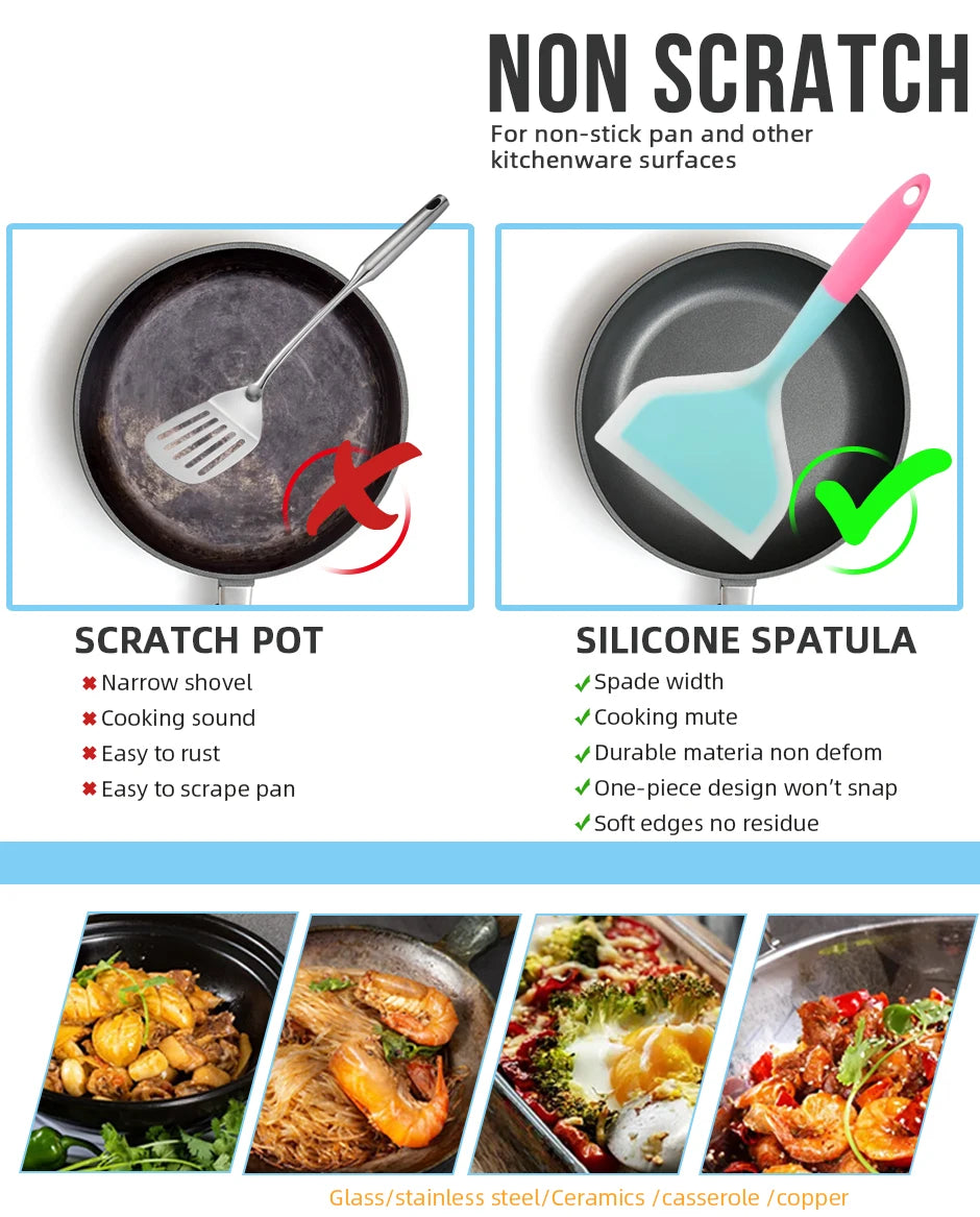 Silicone Spatula Cooking Utensils Beef Meat Egg Scraper
