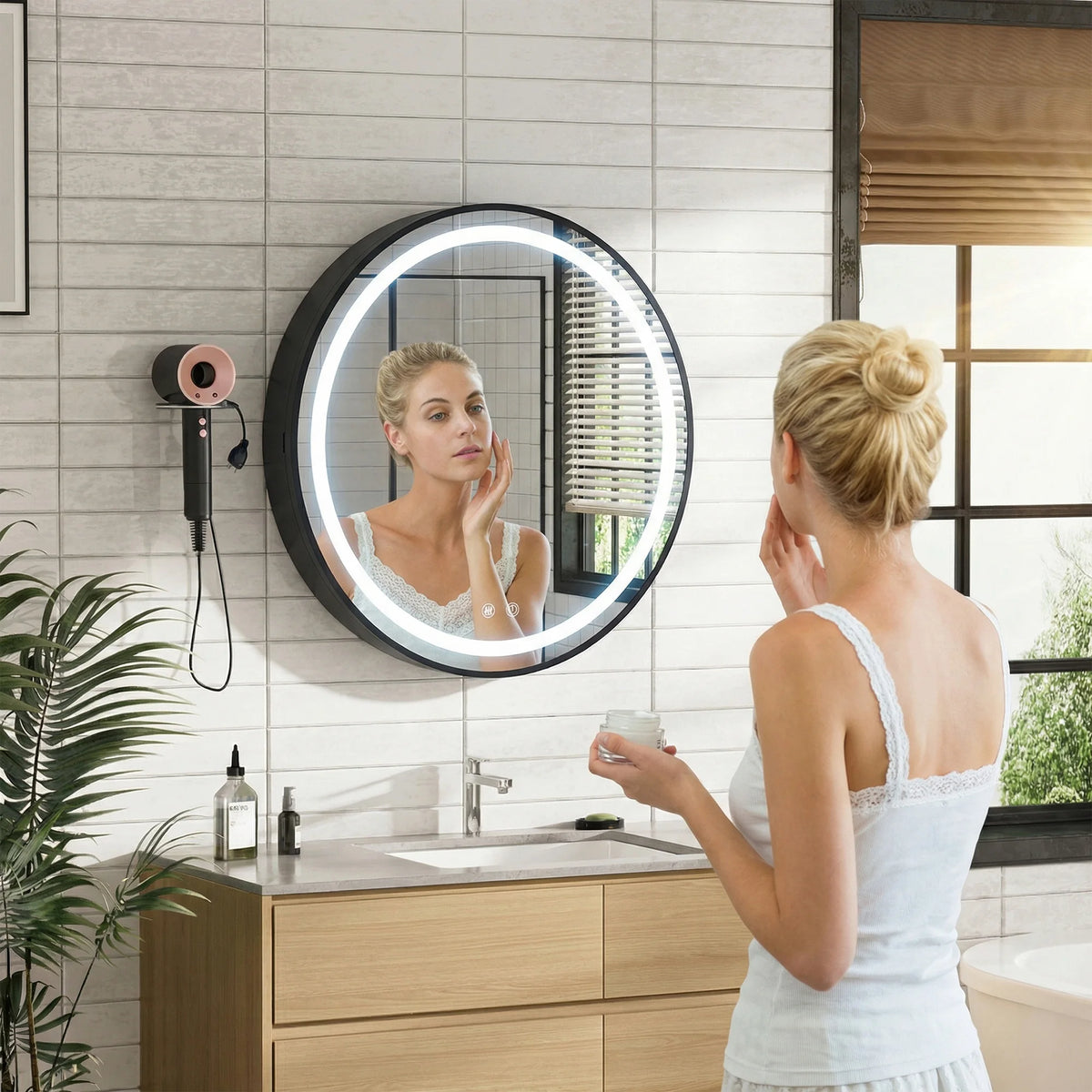 Smart Light Led Bathroom Cabinet Storage Wall Mounted