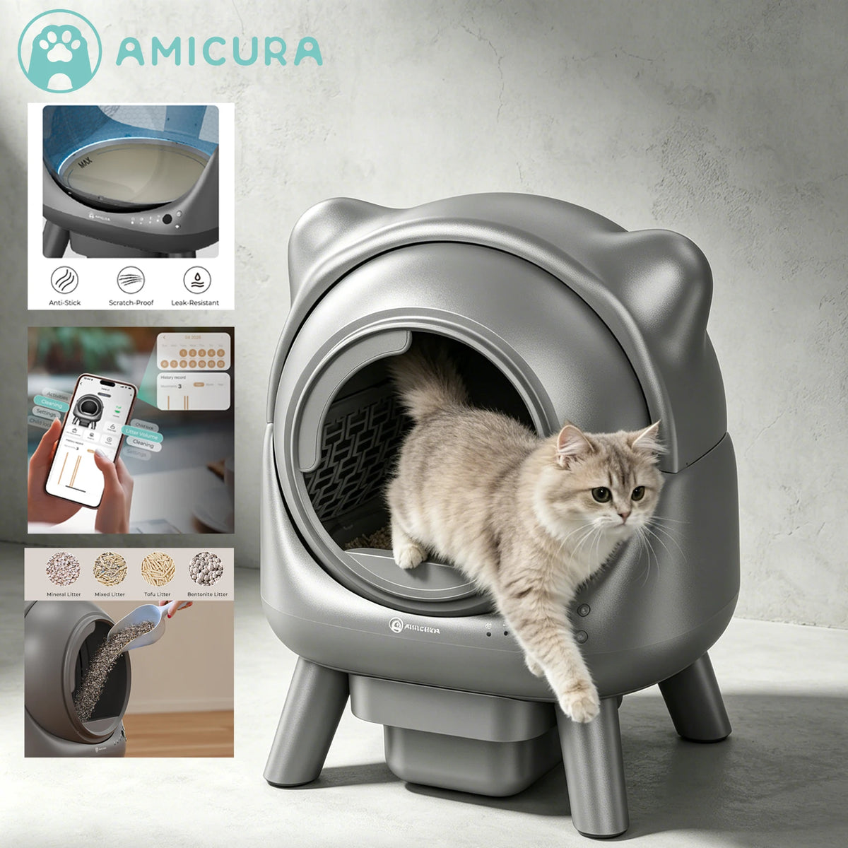 Smart Self Cleaning Automatic Cat Litter Box App