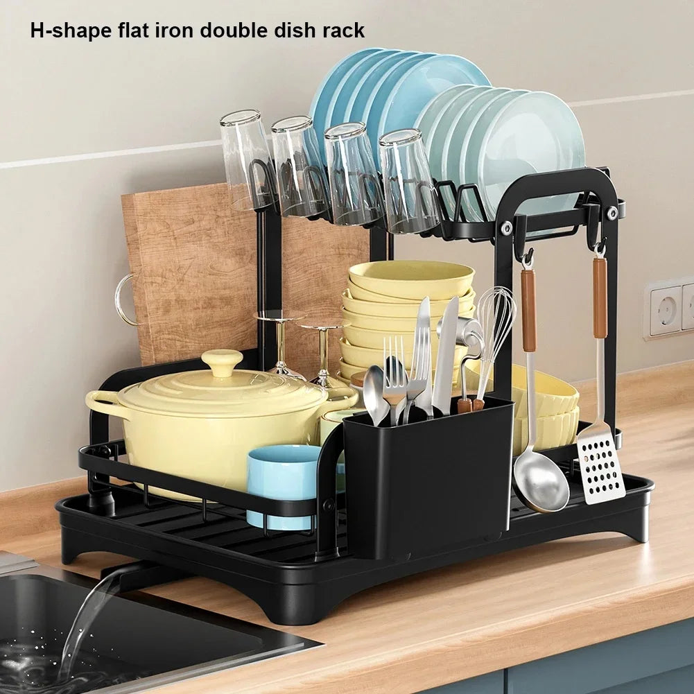 Tier Dish Bowl Drainer Storage Rack Dish Drying
