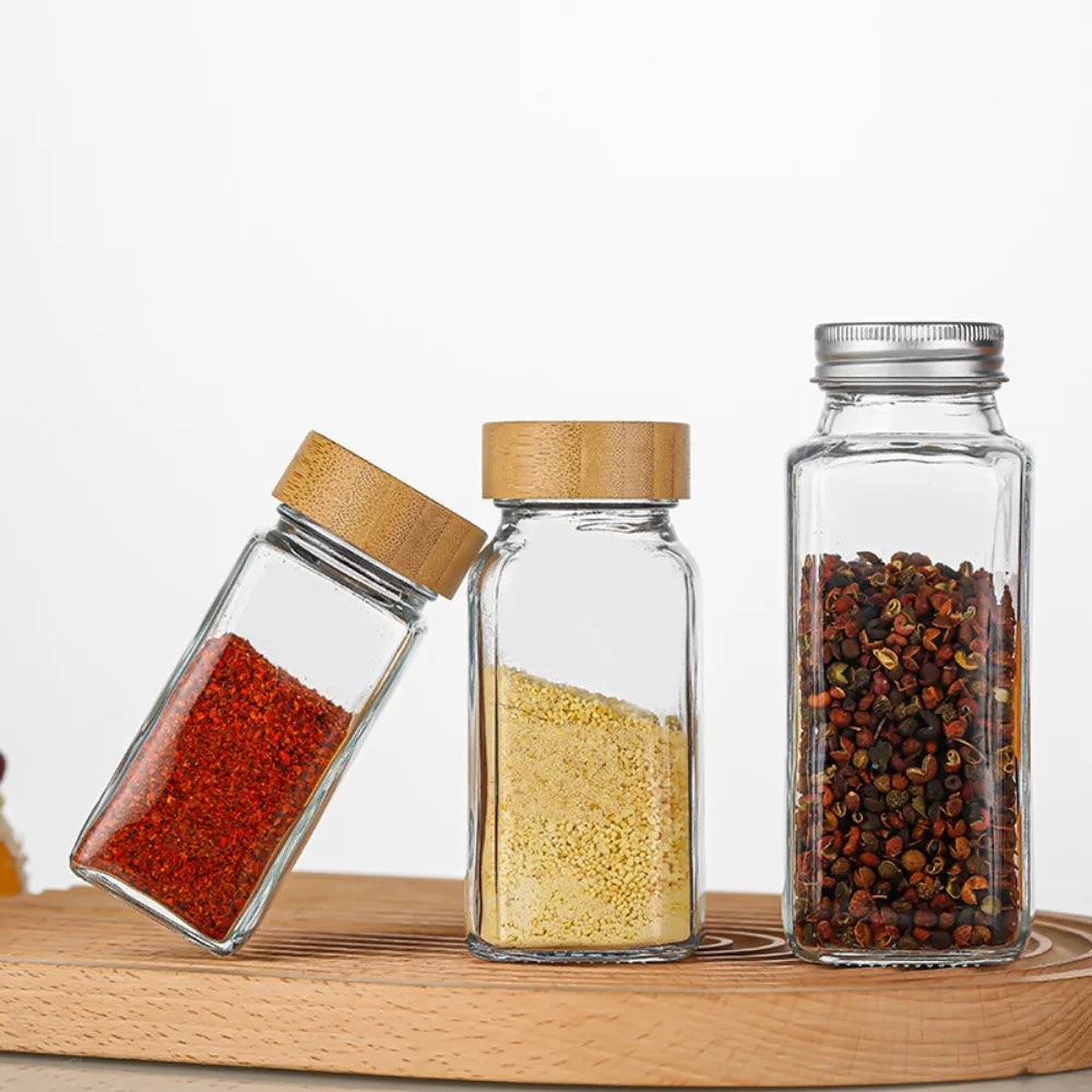 120ml Glass Spice Jars 4oz Square Spice Bottles