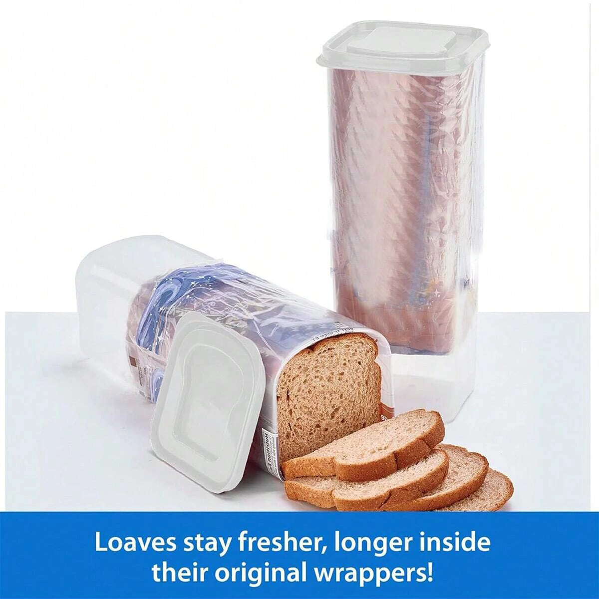 Empty Airtight Bread Box Cabinet Plastic Food Storage